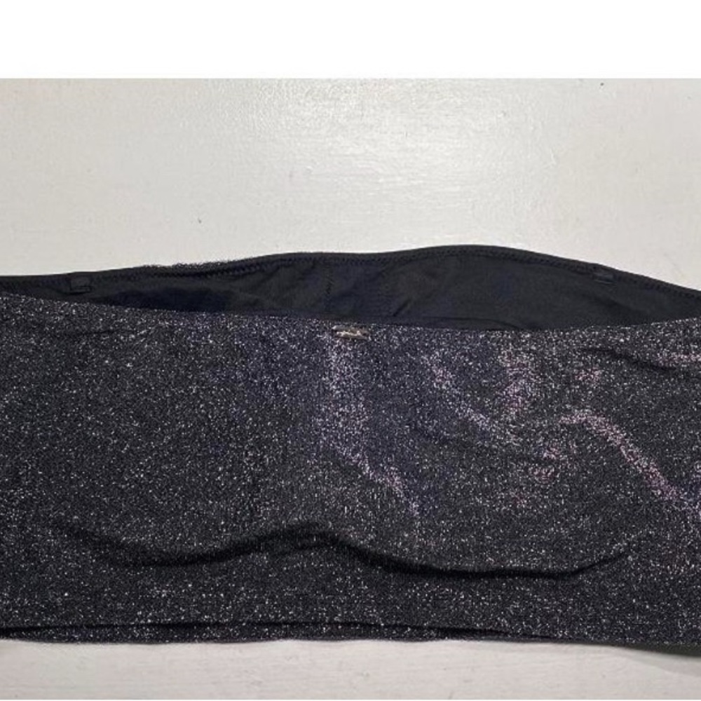 Victoria's Secret Black Glitter Bikini Top